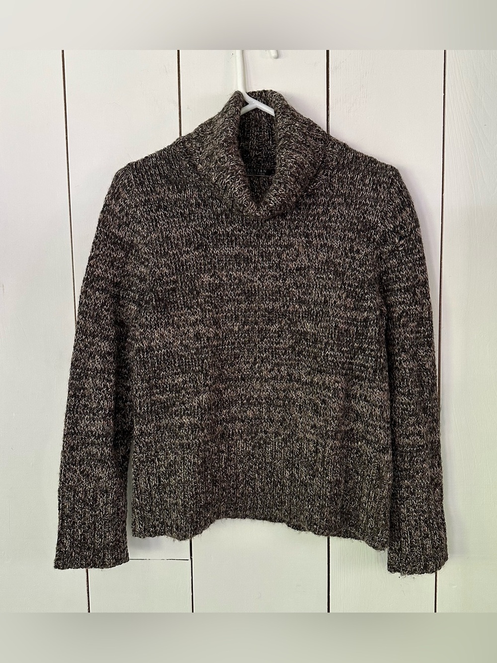 Peruvian Connection Alpaca Pima Cotton Blend Marled Turtleneck Sweater Sz L Peru